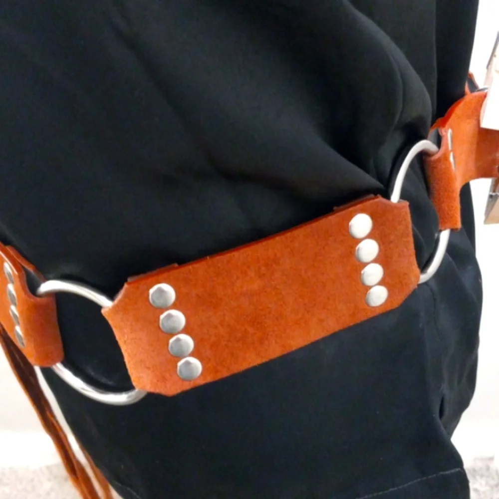 New York Co. Genuine Leather BOHO Tie Belt  Size Med/large